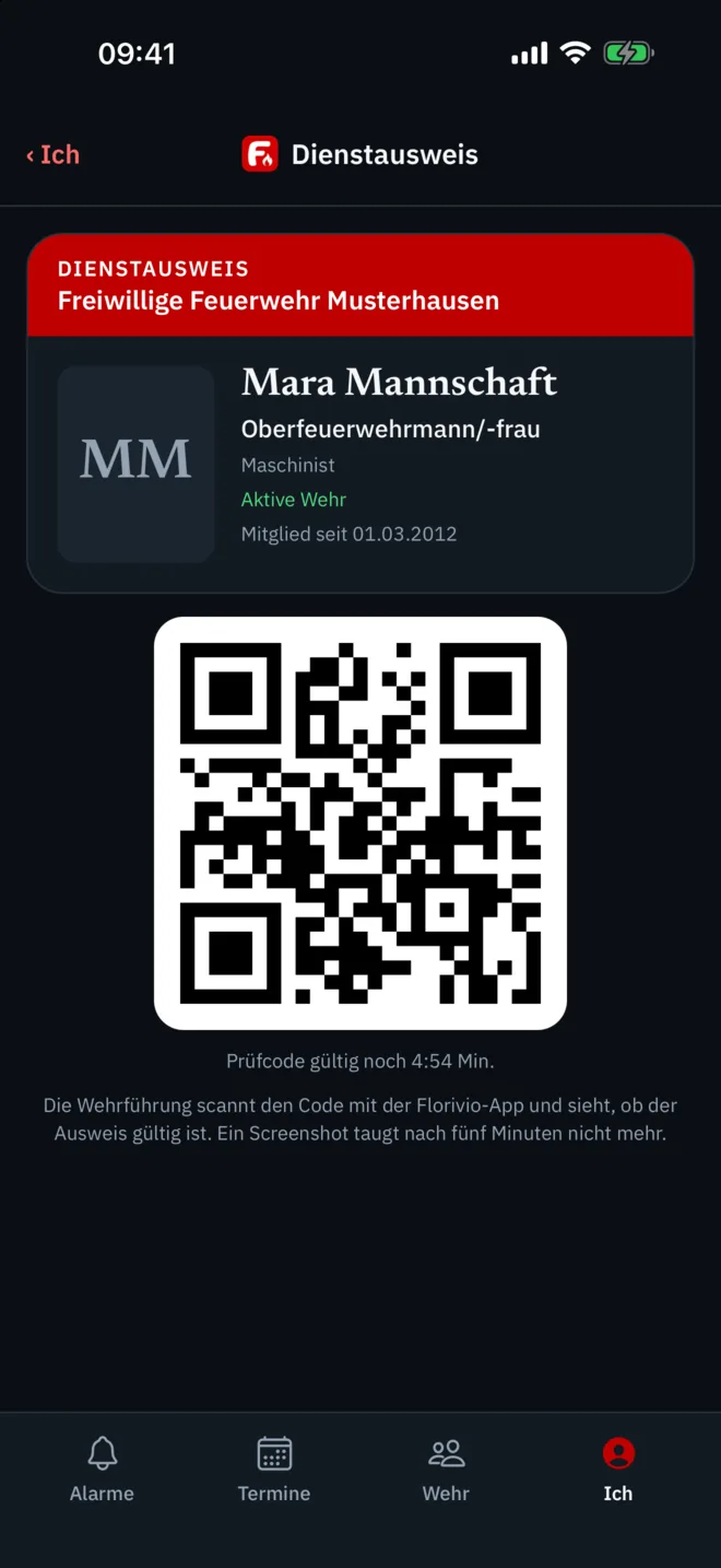 Florivio-App: digitaler Dienstausweis mit QR-Prüfcode