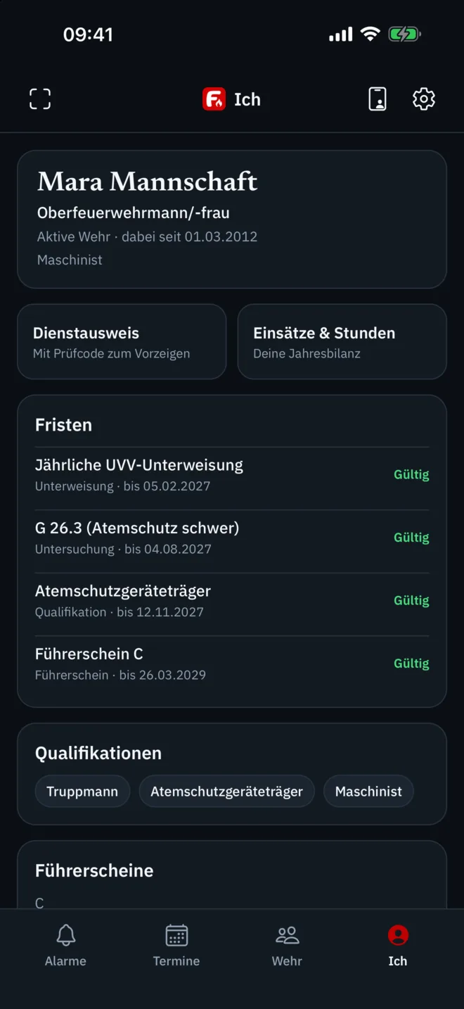 Florivio-App: eigene Fristen und Qualifikationen
