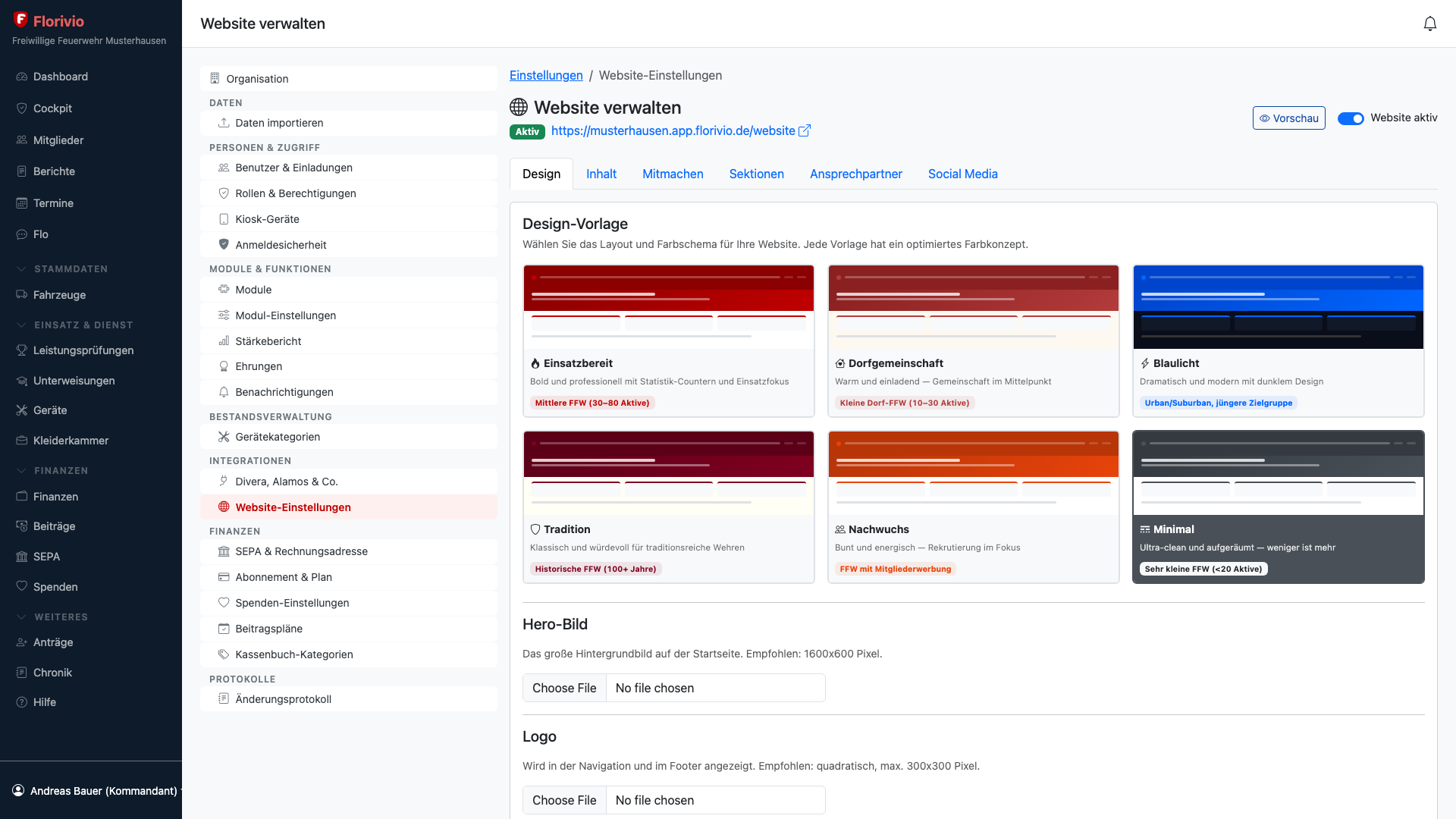 Website builder with preview and content editor